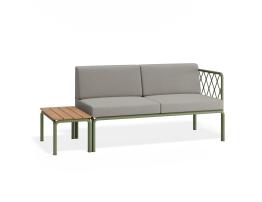 Sandy Grey Cushions + Teak Top