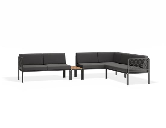 Seville Config J Corner Sofa - Charcoal - Outdoor