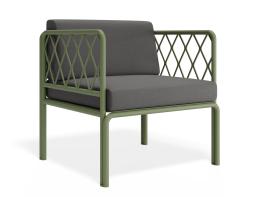 P 1v2 Seville Loungechair Greenframe Darkgreycushion