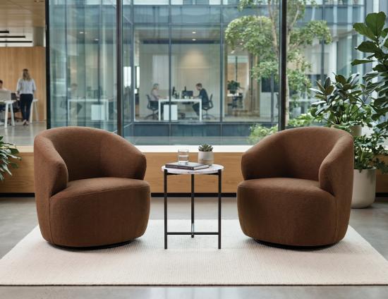 Mietta Swivel Lounge Chair - Brown