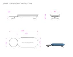 Juliette 2 Seat Bench With Side Table