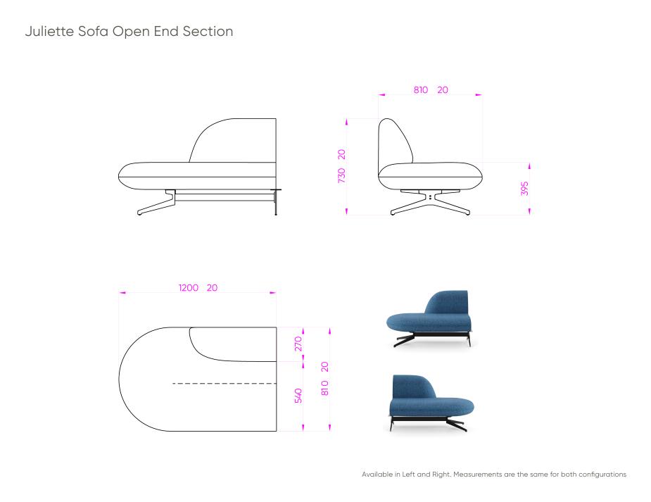 Juliette Sofa Open End Section