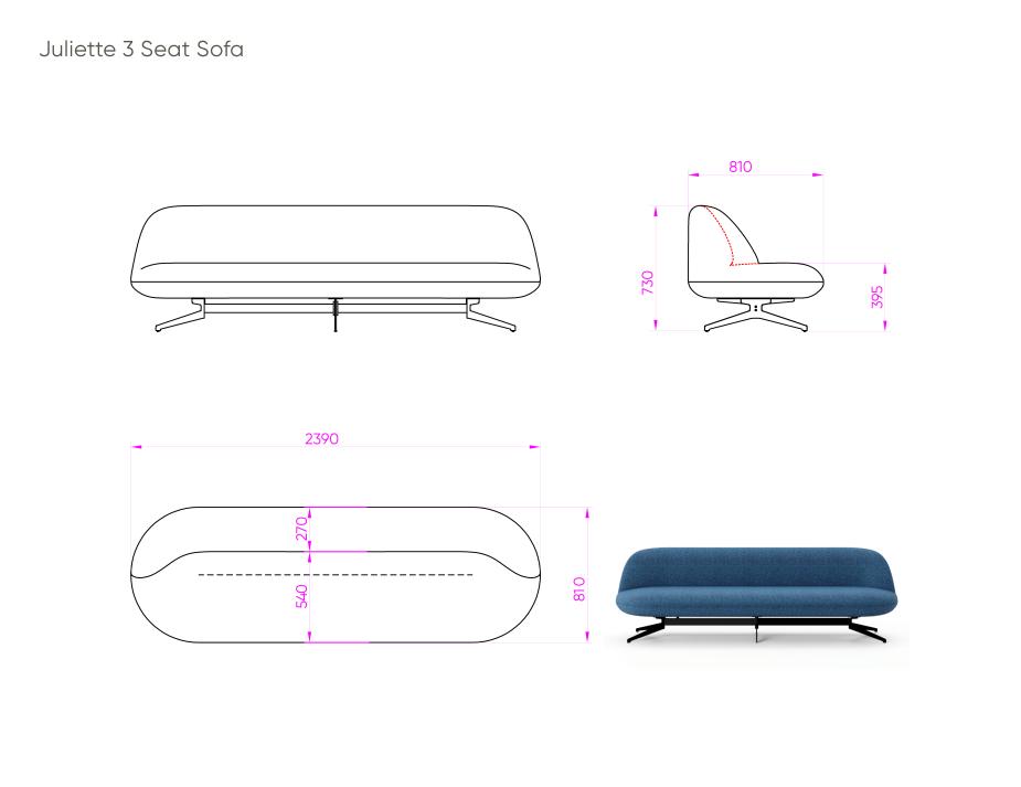 Juliette 3 Seat Sofa