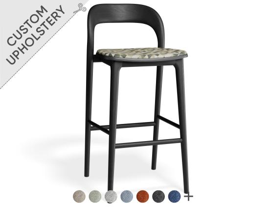 Mia Stool - Black - Custom Upholstered