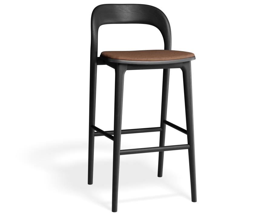 P 1 Miav2 Barstool Black Printedsuede