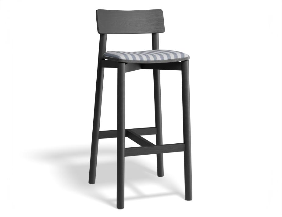 P 1 Andi Barstool Pad Ashblack Bluestripe