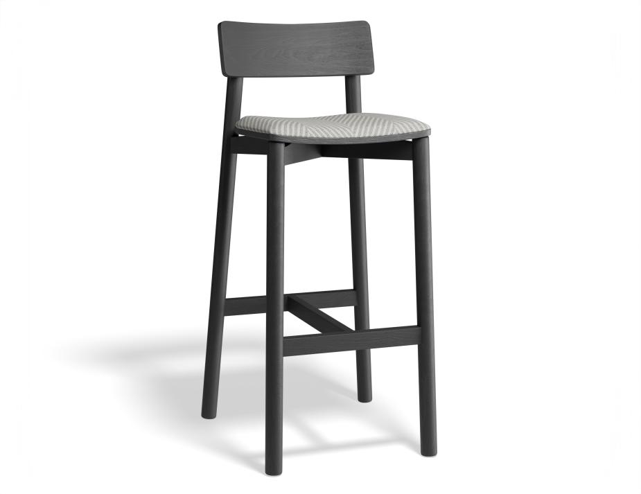 P 1 Andi Barstool Pad Ashblack Herringbone