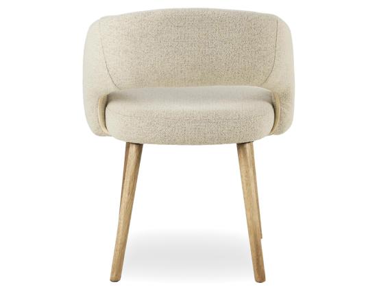 Akito Dining Chair - Natural - Ivory Cream Fabric 