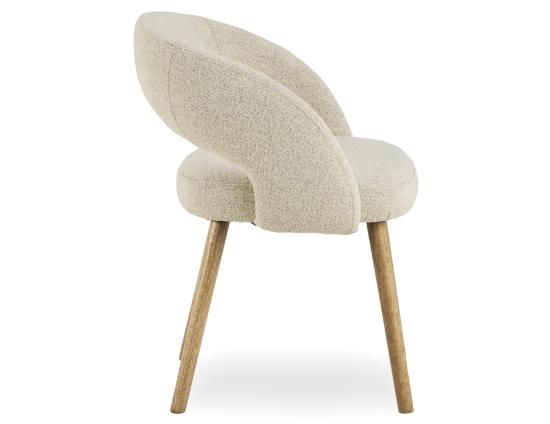 Akito Dining Chair - Natural - Ivory Cream Fabric 