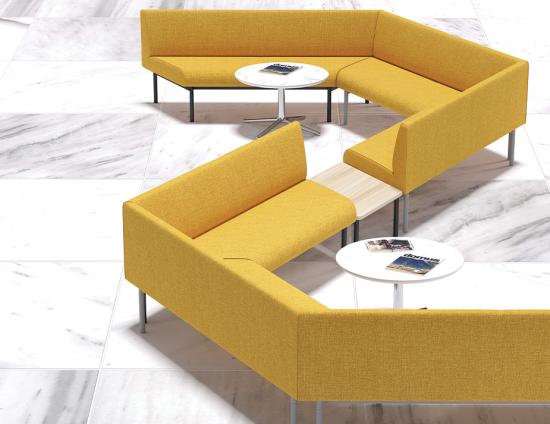 Bond Section 2 Seat Back to Back with Double Side Table