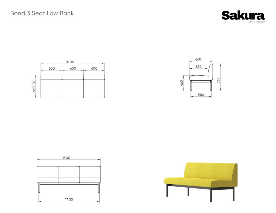 Sakura Bond 3 Seat Low Back