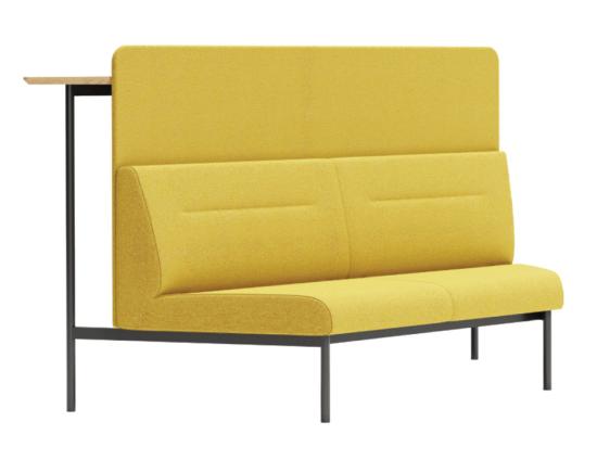 Bond Section 2 Seat Corner Cut High Backboard with High Bar Table