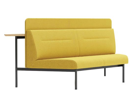 Bond Section 2 Seat Corner Cut with Backboard with Low Bar Table