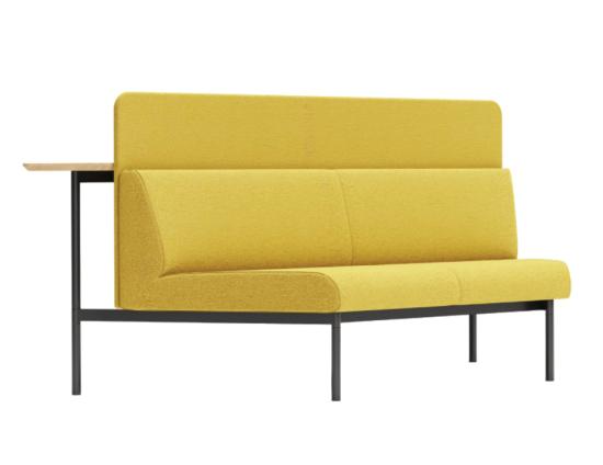 Bond Section 2 Seat Corner Cut with Backboard with Low Bar Table