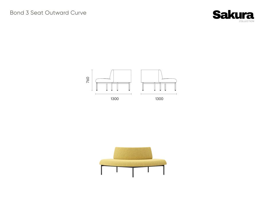 Sakura Bond 3 Seat Outward Curve