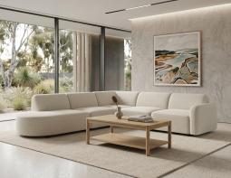 Nordica Coffee Table And Corner Fabric Sofa
