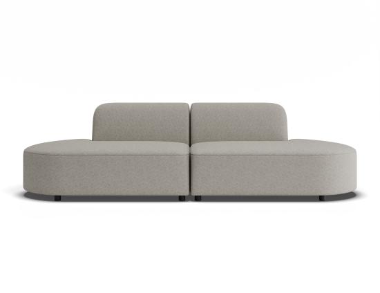 Atticus Modular Sofa - Config L Curved Open Ends - Oyster Grey