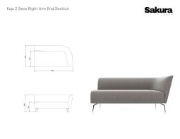 Sakura Kap 2 Seat Right Arm End Section Website
