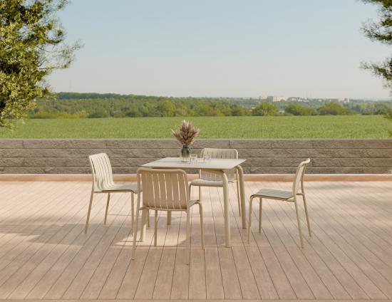 Roku Dining Table 90cm - Outdoor - Latte