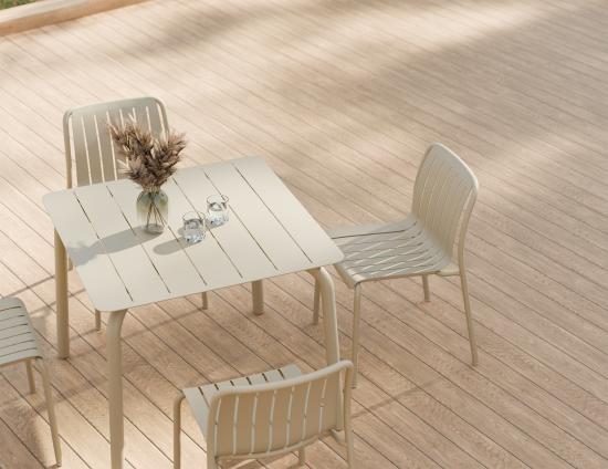 Roku Dining Table 90cm - Outdoor - Latte