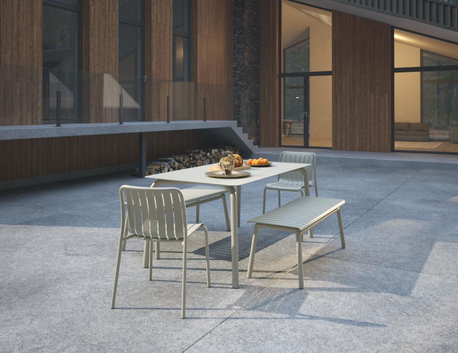 L 2 Roku Diningset120benches Latte