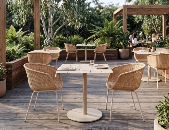 Roku Cafe Table - Outdoor - Latte