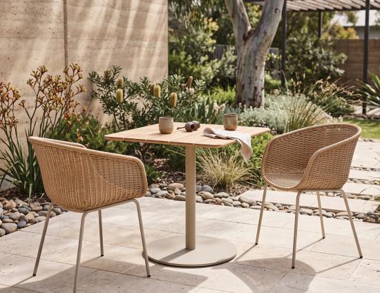 Roku Cafe Teak Table - Outdoor - Latte