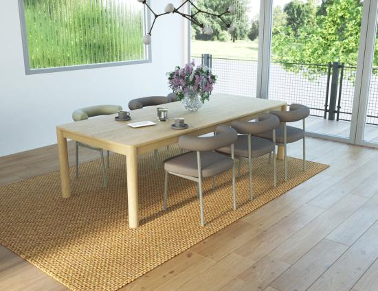 Marlowe Dining Chair - Grey Legs - Oyster Grey Fabric 