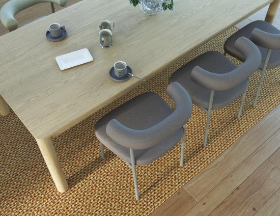 Marlowe Dining Chair - Grey Legs - Oyster Grey Fabric 