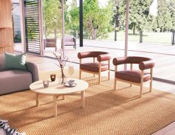 L 1 Marlowe Loungechair Wood Retrobrandy