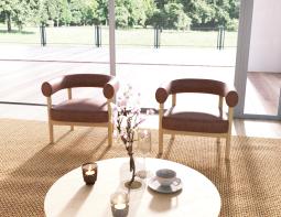 L 3 Marlowe Loungechair Wood Retrobrandy