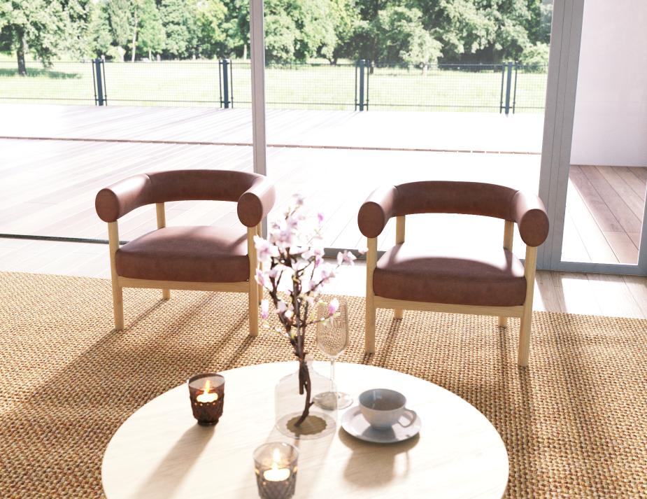 L 3 Marlowe Loungechair Wood Retrobrandy