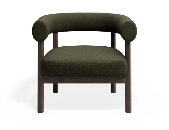 Marlowe Occasional Chair - Smoked Oak Legs - Hunter Green Fabric