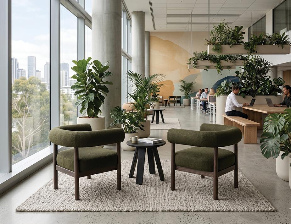 Marlowe Lounge Green Walnut Wood Lifestyle