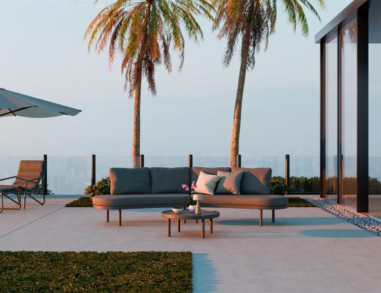Aluna Sofa Open Ends - Charcoal - Outdoor