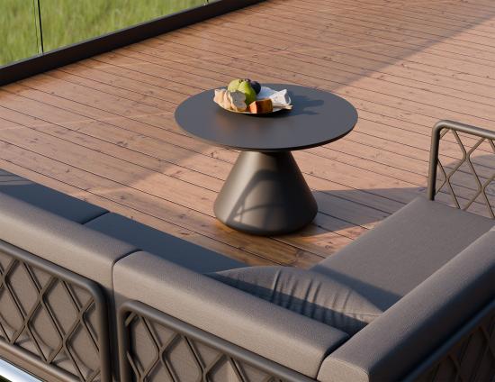Kora Coffee Table 71cm Dia - Outdoor - Charcoal