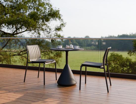 Kora Cafe Table 71cm Dia - Outdoor - Charcoal