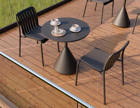 Kora Cafe Table 71cm Dia - Outdoor - Charcoal