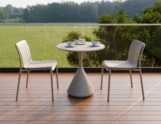 Kora Cafe Table 71cm Dia - Outdoor - Latte