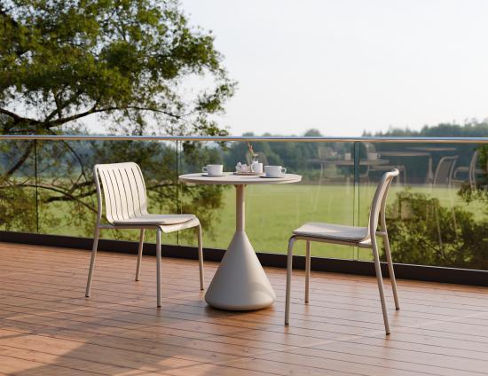 Kora Cafe Table 71cm Dia - Outdoor - Latte - Dune Ceramic Top