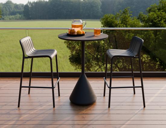 Kora High Bar Table - Outdoor - Charcoal - Basalt Ceramic Top