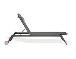 P 3 Amalfi Sunlounge Headrest Charcoal Charcoal
