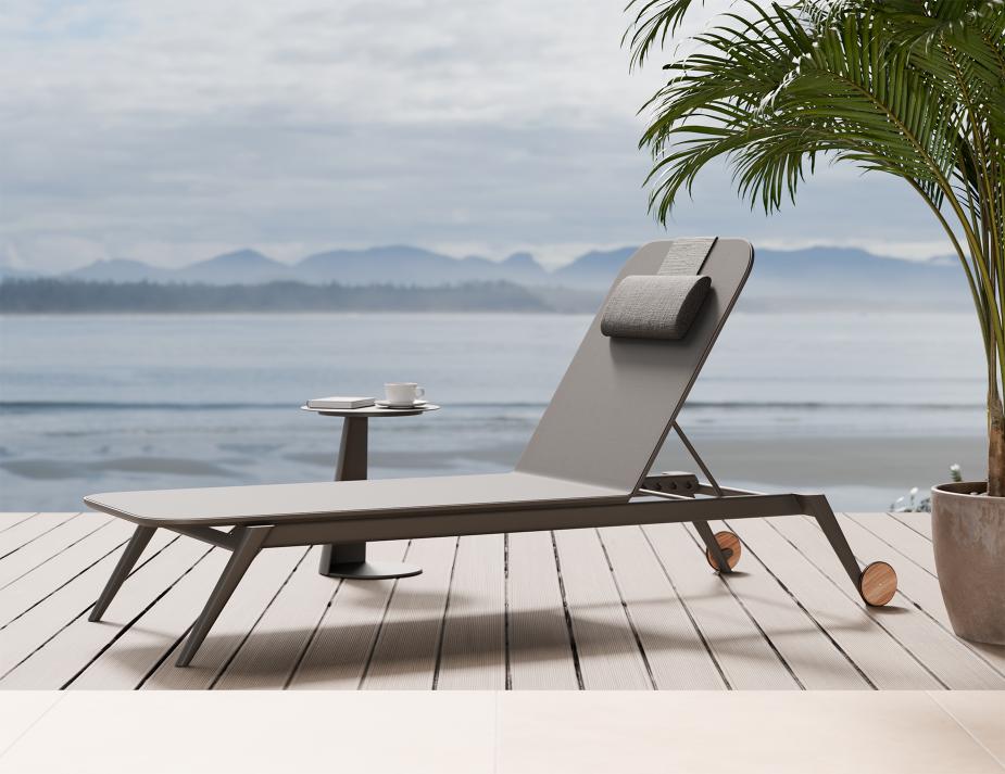 L 1 Amalfi Sunlounge Cushion Charcoal Charcoal