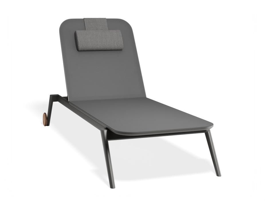 P 1 Amalfi Sunlounge Headrest Charcoal Charcoal