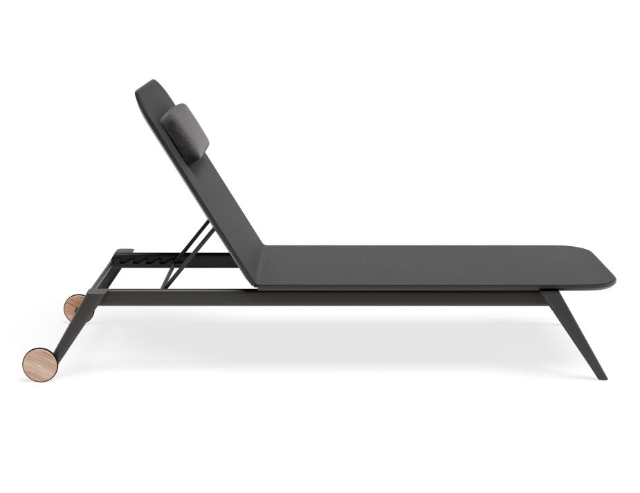 P 3 Amalfi Sunlounge Headrest Charcoal Charcoal Magnetic