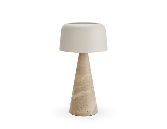 Aura Small Solar Lamp - Outdoor - Latte - Travertine
