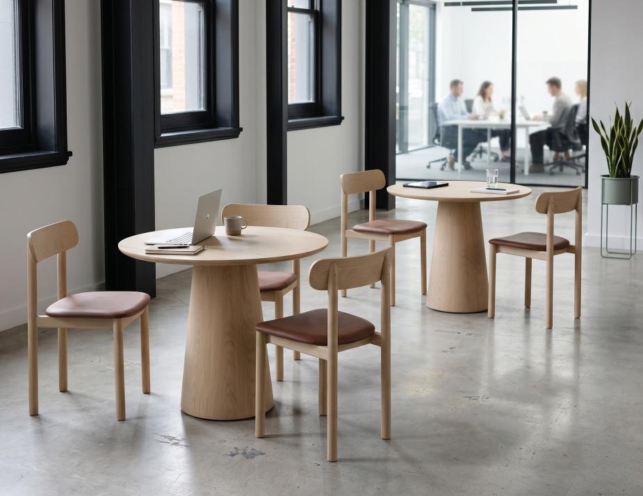 Circa Round Table Zara Chairs Upholstered