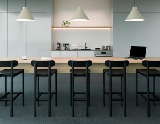 Zara Stool - Black - Upholstered