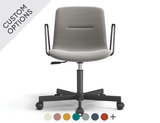 Sora Chair - With Arms - Swivel Base with Castors