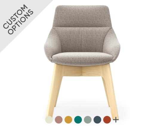 Nola Armchair - Low Arm - Wood Base